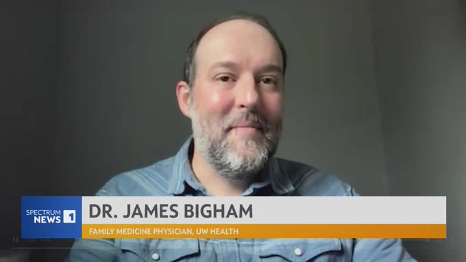 A screengrab of Dr. James Bigham on Spectrum News 1