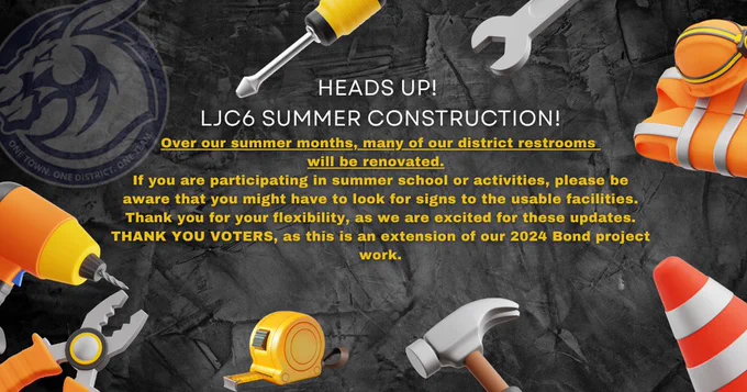 LJC6 campus restrooms will be renovated over the 2026 summer months.