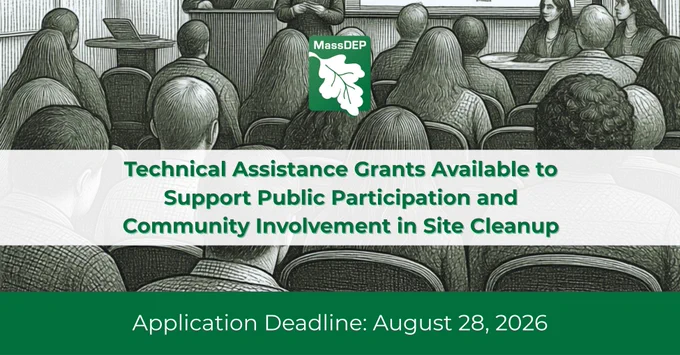 Technical Assistance Grants Available to Support Public Participation and Community Involvement in Site Cleanup with photo of a public meeting 