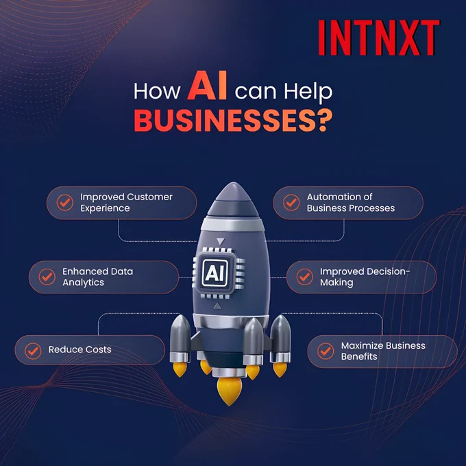 AI is helping businesses do more than just automate tasks.

It’s improving customer experiences, helping teams make faster decisions, reducing operational costs, and giving businesses better visibility into their data.

The companies seeing real results are the ones using AI to solve practical business problems - not just following trends.

Building practical AI solutions at INTNXT.
*
*
*
#AIinBusiness #INTNXT #AIAutomation #AIForBusiness #AgenticAI #AIConsulting #automation #AIAgent