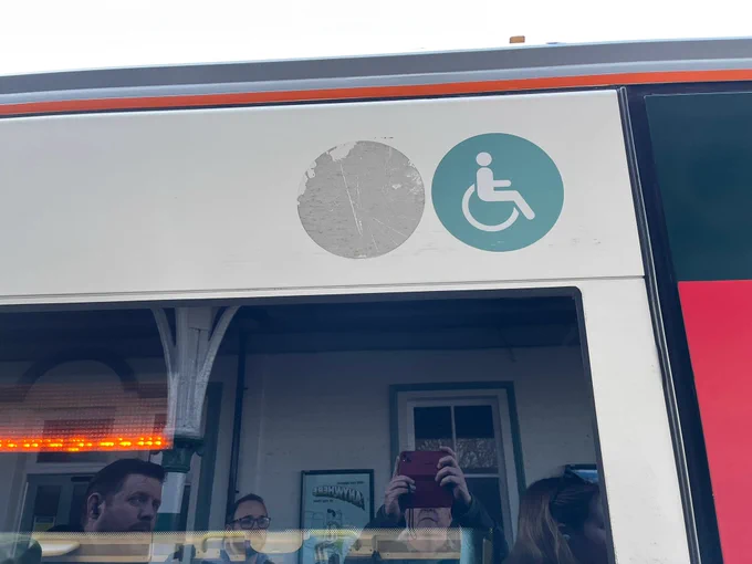 The cycle symbol has been removed from the relevant carriage used for carrying cycles.