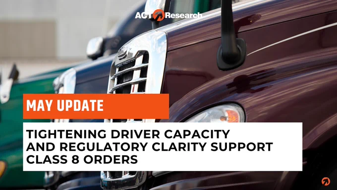 May update Tightening Driver Capacity  and Regulatory Clarity Support Class 8 Orders