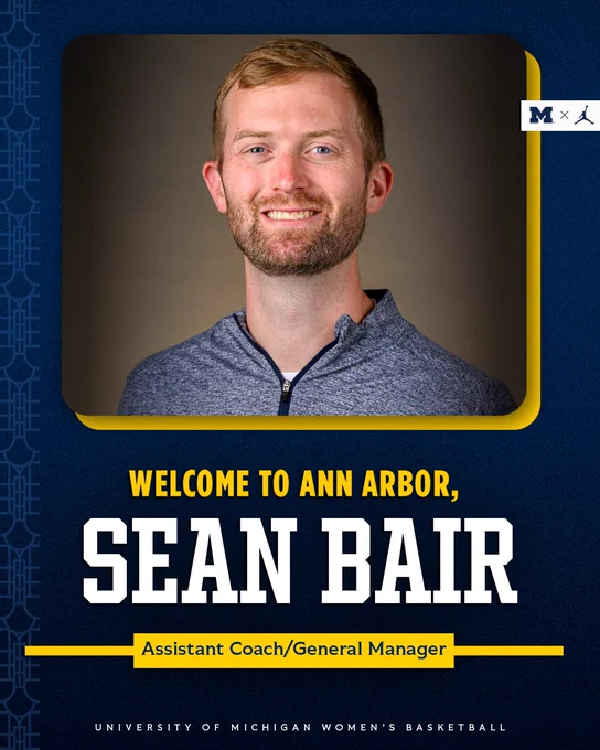 Sean Bair named assistant coach and general manager for Michigan women's basketball