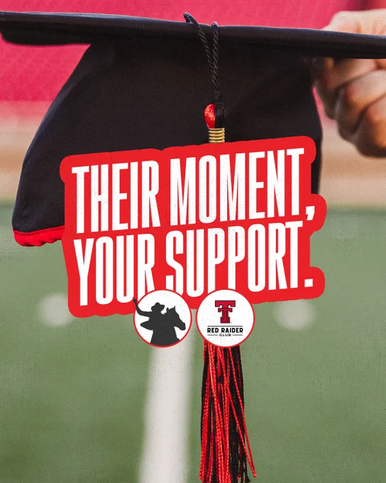 Photo of Texas Tech graduation cap.

"Their moment, your support"