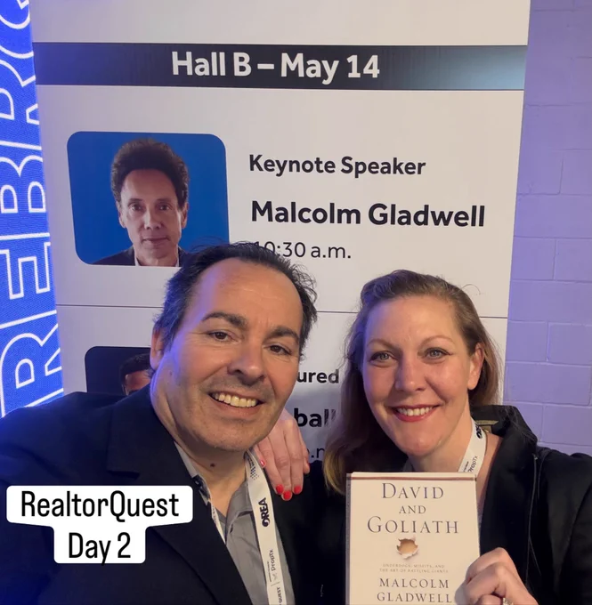 Super excited to listen to one of our favorite authors, Malcolm Gladwell, this morning! In my opinion, it was one of the best talks ever at RealtorQuest as he tailored it specifically to us. Basically, at this point in time, we’ve nothing to fear from AI in that it’s just not trustworthy enough. Yet, anyway. Until then, make yourself trustworthy with your values and work ethic and you’ve nothing to fear. 

FYI, for a great read, check out his books, Tipping Point, Outliers (my fave), Blink, or David & Goliath. Really, all his books are excellent!

#MalcolmGladwell #RealtorQuest2026 #MillenniumGroupRealEstate #KendraCutroneBroker #TonyCutroneRealtor