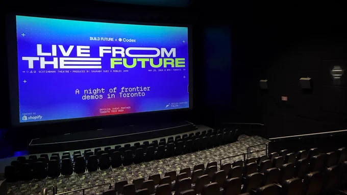 Build Future: Live from the Future, hosted at Cineplex IMAX in Toronto during Toronto Tech Week