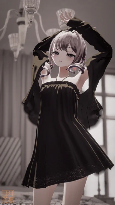 📷撮影情報
WORLD：The Princess' Chamber
By：もちもちも
Mode：Desktop
Camera：標準カメラ
後処理：Lightroom（色調補正）
model：甘利花凛
使用アイテム：
・ぽやしみルーティンワンピース/makurastudy
・Memento Twintail/makurastudy
