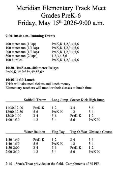 Field Day Schedule