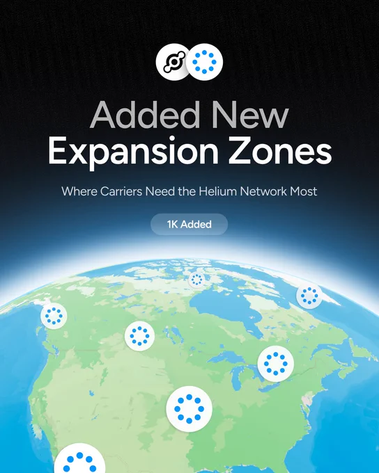 Added New Expansion Zones. Where Carriers Need the Helium Network Most. 1K Added