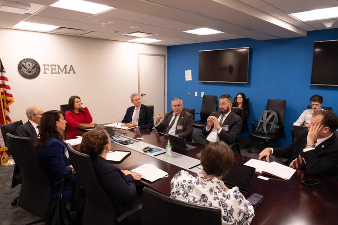FEMA officials and staff meet with International Building Council members at FEMA headquarters in Washington, DC.