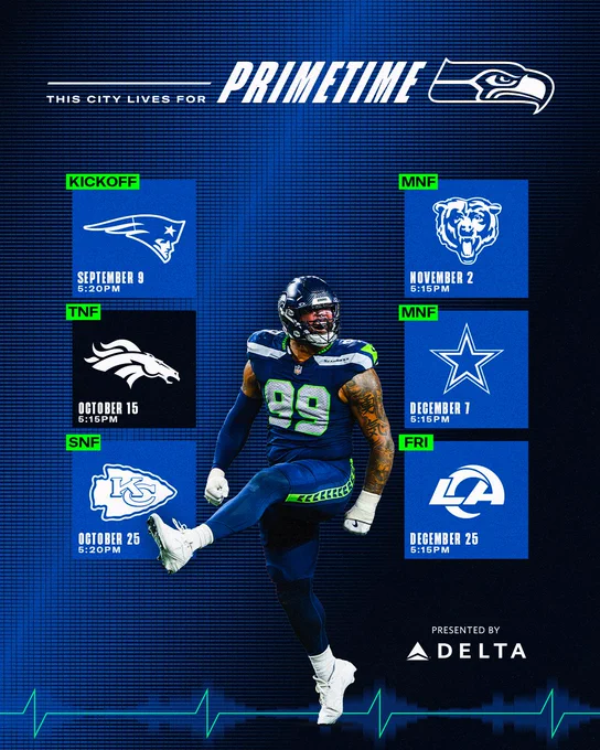 Seahawks 2026 Primetime Games 