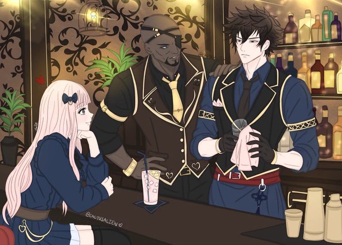 Enjoying my time at the bar with Bartender Lon’qu 🙂‍↕️ Basilio owns the bar