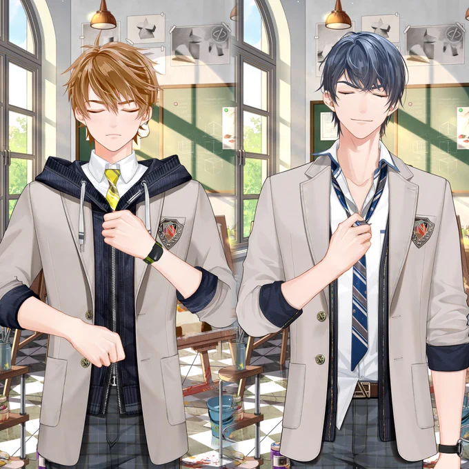 one day, luke — a new junior in the student council — goes to the clubroom that’s being used as an art studio to check on some facility repair requests, and ends up running into marius, a senior completely absorbed in his painting…
