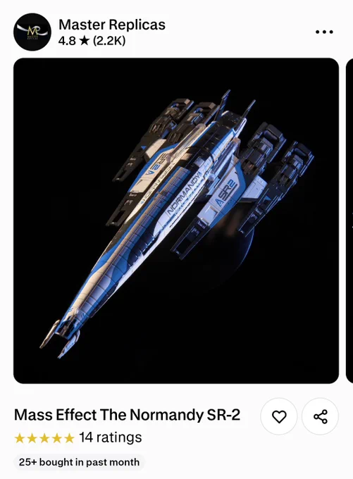 Product detail page for the Master Replicas Normandy SR-2