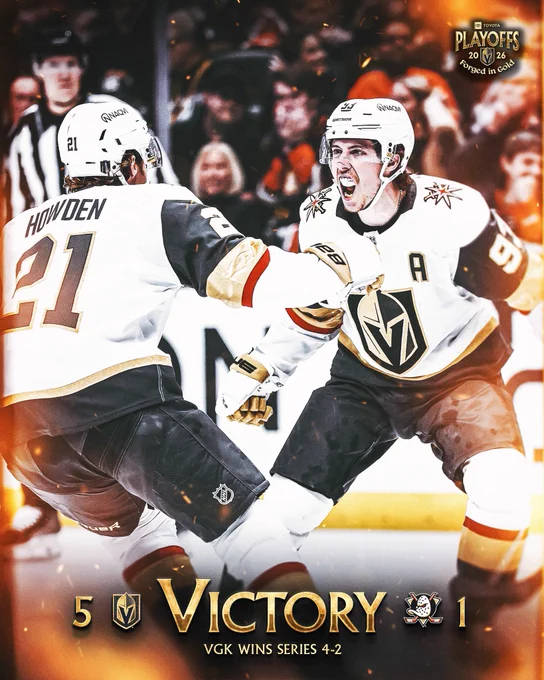 Final: VGK 5, ANA 1
VGK wins series