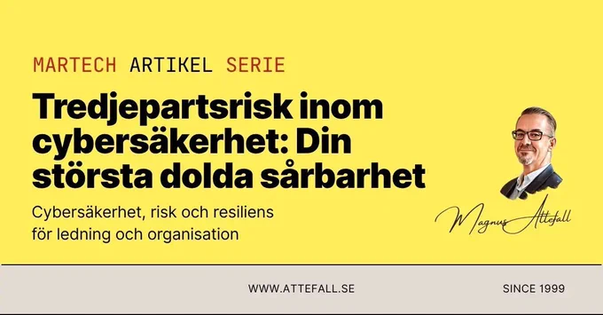 Tredjepartsrisk med beroenden till externa leverantörer och system som påverkar verksamheten.