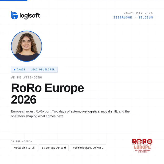 Logisoft will be at RoRo Europe 2026 in Zeebrugge, 20-21 May.