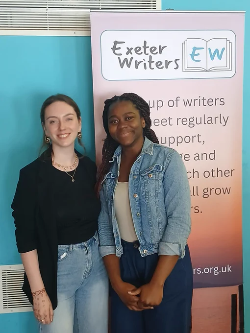 Sophie Pawson (left) and Uduak-Abasi Ekong (right). At the Exeter Novel Prize Ceremony.