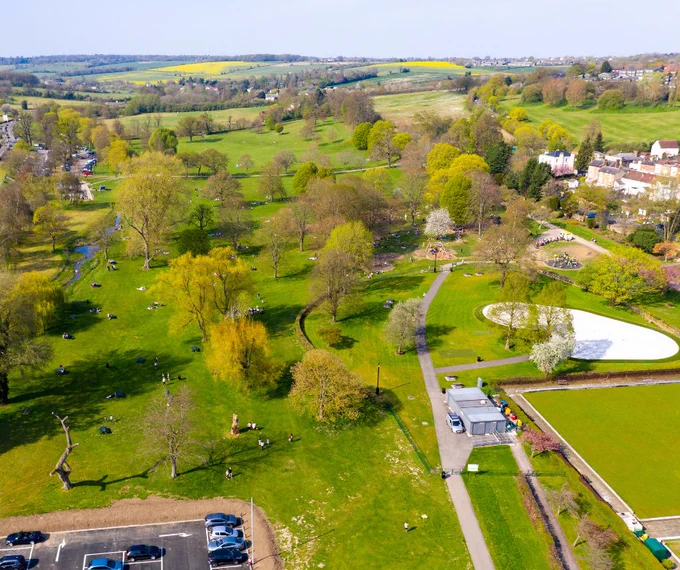 Aerial view of Gadebridge Park.