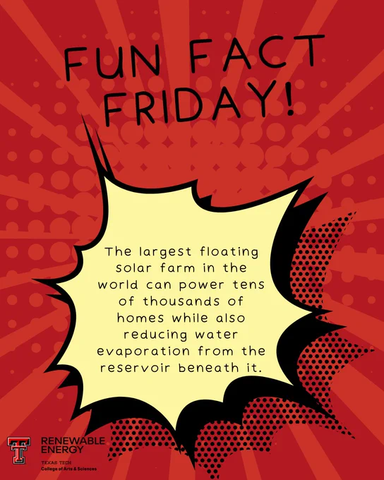 Fun Fact Friday highlights the world's largest floating solar farm powering thousands of homes and reducing reservoir water evaporation.