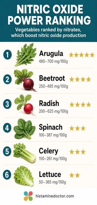 chart of nitric oxide vegetables that benefti  blood vessel and heart health