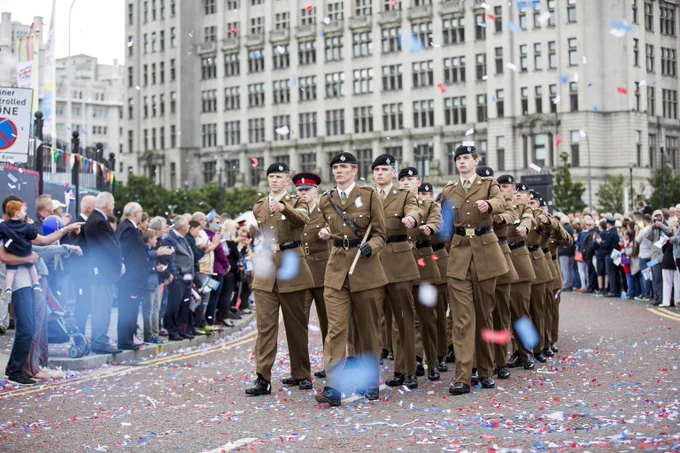 A military parade to mark Armed Forces Week.
