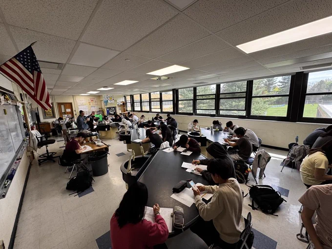 Students participating in NJ Science League assessment competition.
