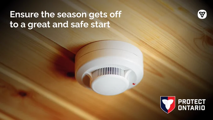Alt-text: smoke alarm. 
Text: Ensure the season gets off to a great and safe start
