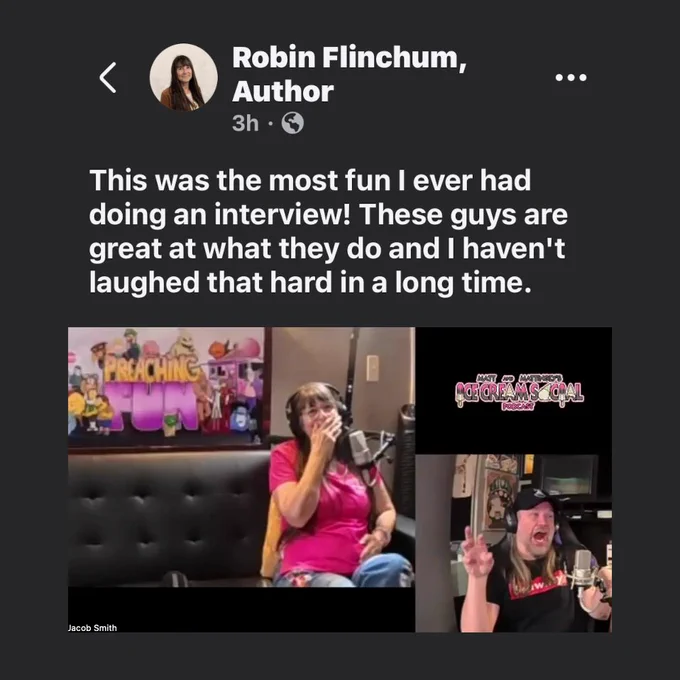 "That was the most fun I ever had doing an interview! These guys are great at what they do and I haven't laughed that hard in a long time."