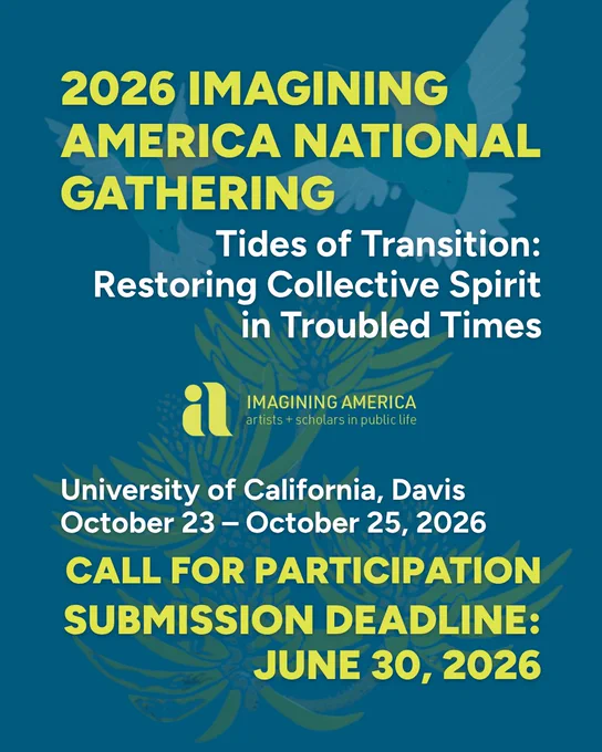 2026 Imagining America National Gathering at UC Davis, Oct 23-25, call for participation.