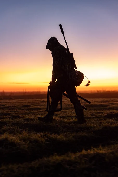 A hunter and a sunrise.