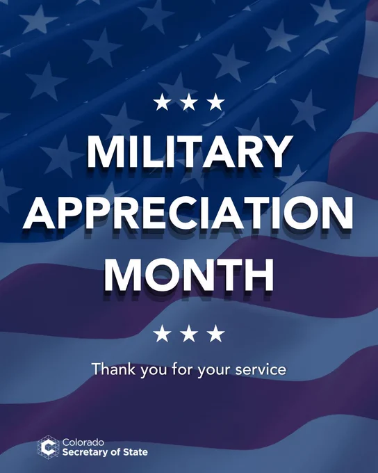 Military Appreciation Month - thank you for your service. 