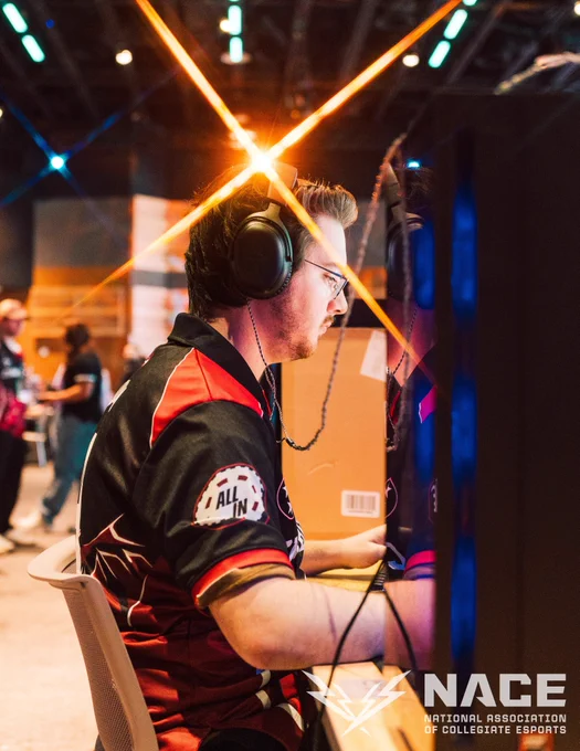 A competitor locked in and gaming