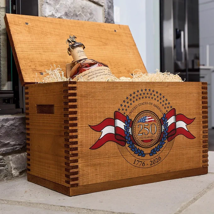Celebrate America’s 250th with a keepsake made to last. This exclusive accessory box is proudly made in the USA from solid white pine with rugged metal hardware and classic patriotic style.