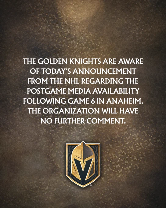 Statement from the Vegas Golden Knights