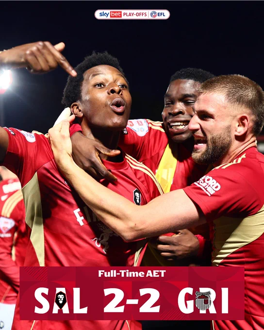 Full-Time AET: Salford City 2-2 Grimsby Town