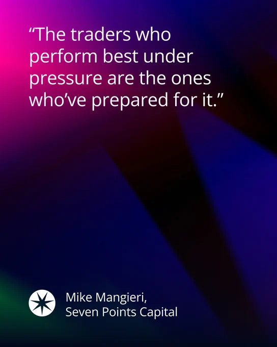 Quote graphic with Michael Katz discussing preparation and performance under pressure in trading.