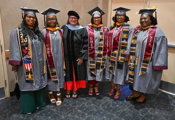Graduates from Human Ecology and Child Development pose for a photo during the 139th Spring Commencement of the University of Maryland Eastern Shore.
