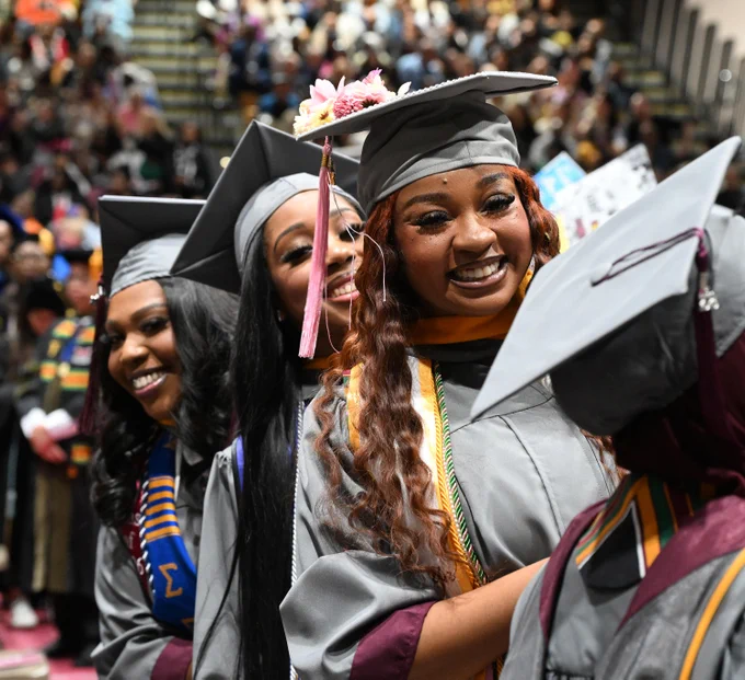 Graduates from the UMES School of Agricultural and Natural Sciences file in during the 139th Spring Commencement of the University of Maryland Eastern Shore.
