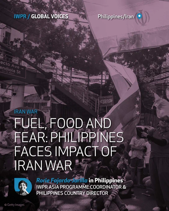 Conflict has sent shockwaves far beyond the Middle East, driving up oil prices, straining supply chains and interrupting crucial remittances. IWPR's @FajardoRorie writes from the #Philippines.
#Iran #Conflict #Economy