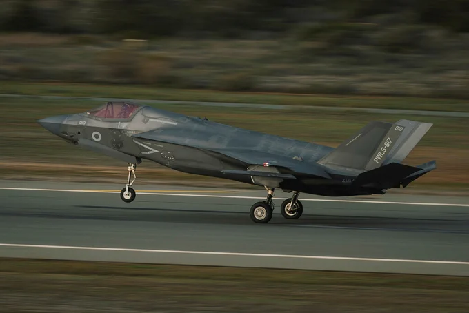RAF F-35B Lightning taking off from RAF Akrotiri.
