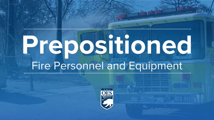 Blue tint with fire truck in the background and the words Prepositioned in front.