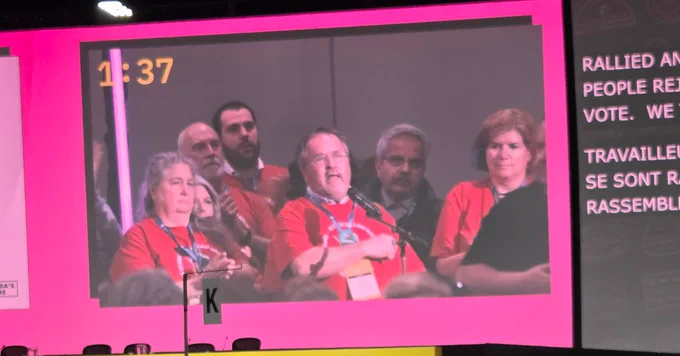 CUPW delegates at the 31st Constitutional Convention of the Canadian Labour Congress, Winnipeg, Manitoba | Délégation du STTP à la 31e assemblée générale du Congrès du travail du Canada à Winnipeg (Manitoba). 

#CLC2026 #CUPWCLC2026 #CTC2026 #STTPCTC2026