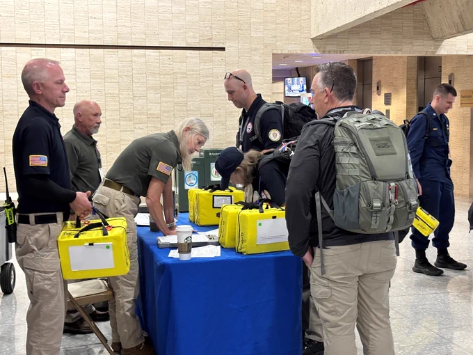 NDMS responders preparing to deploy to the Peace Officer's Memorial