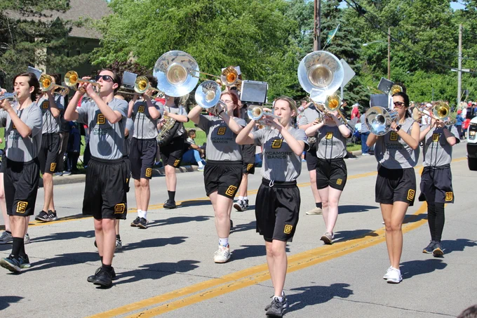 band playing in parade