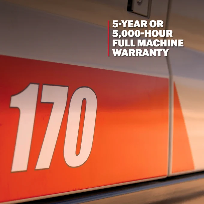 The 170 X4S delivers exceptional performance without sacrificing fuel savings. Its YANMAR engine delivers 120 horsepower and achieves up to 5% better fuel economy in ECO mode with superior cycle times.
