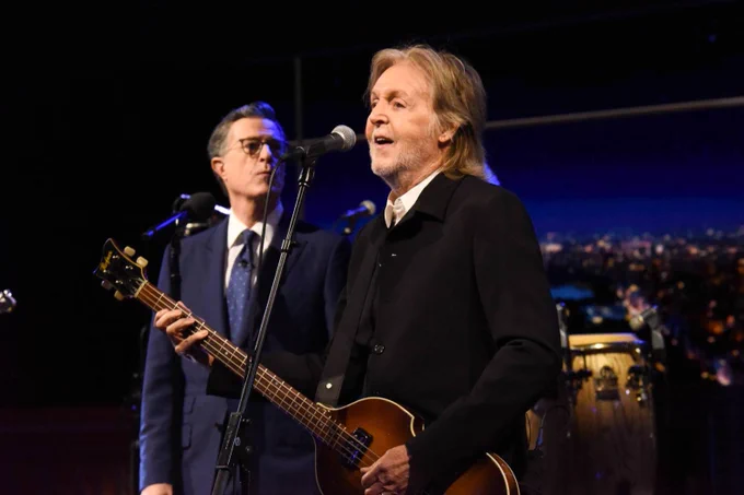 Paul McCartney was back at the Ed Sullivan Theatre for the final edition of 'The Late Show with Stephen Colbert'.