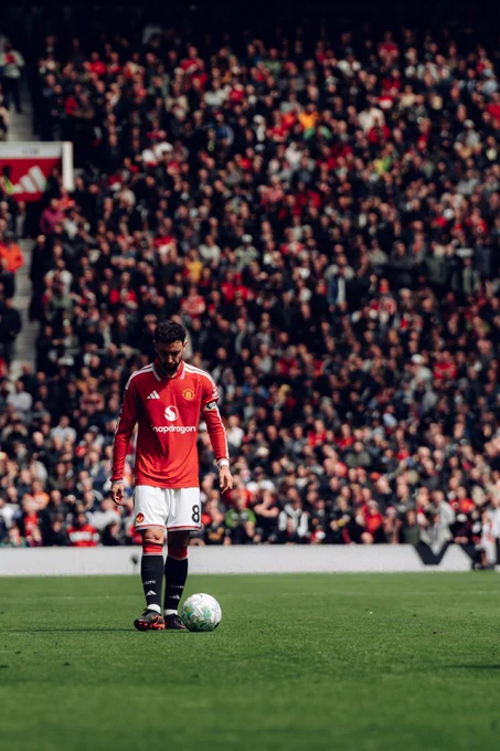 Bruno Fernandes at Old Trafford in our 2026/27 home kit.