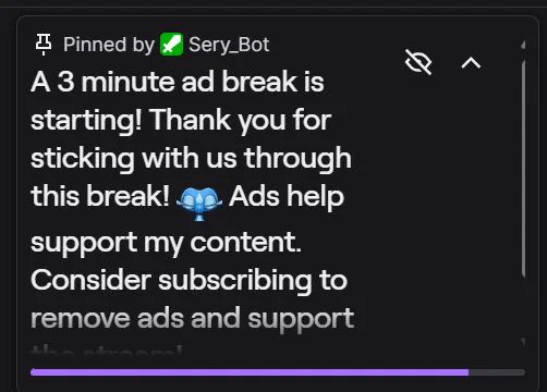 📌 Pinned by Sery_Bot:
A 3 minute ad break is starting! Thank you for sticking with us through this break! Ads help support my content. Consider subscribing to remove ads and support the stream!