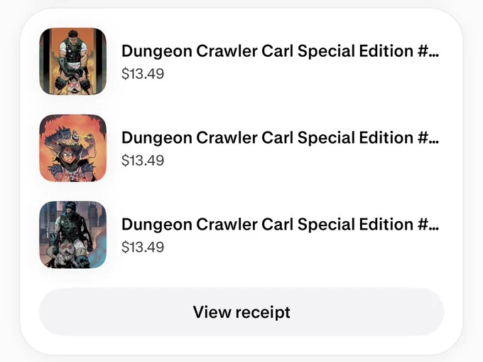 Ordered all 3 of the exclusive foil art versions of Dungeon Crawler Carl issue #0 from Revenge Of Comics, Rae Serbeck